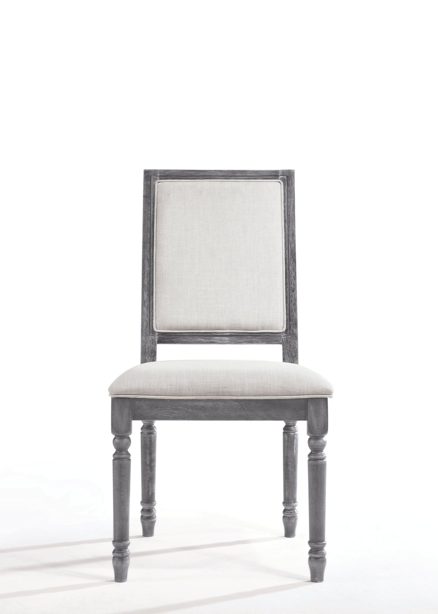 Leventis Cream Linen & Weathered Gray Finish Side Chair (Set of 2) - 1st Choice Furniture Direct