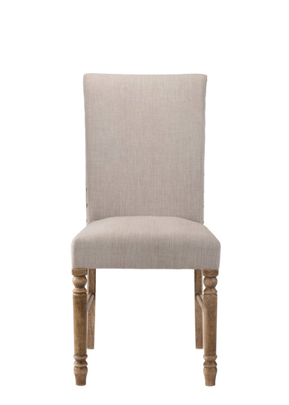 Leventis Cream Linen & Weathered Oak Finish Side Chair (Set of 2) - 1st Choice Furniture Direct