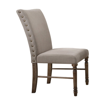 Leventis Cream Linen & Weathered Oak Finish Side Chair (Set of 2) - 1st Choice Furniture Direct