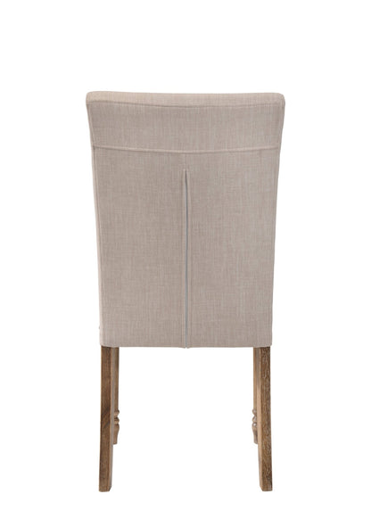 Leventis Cream Linen & Weathered Oak Finish Side Chair (Set of 2) - 1st Choice Furniture Direct