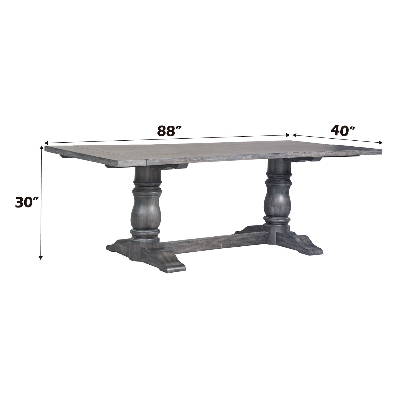 Leventis Weathered Gray Finish 7PCs Dining Room Set - 1st Choice Furniture Direct