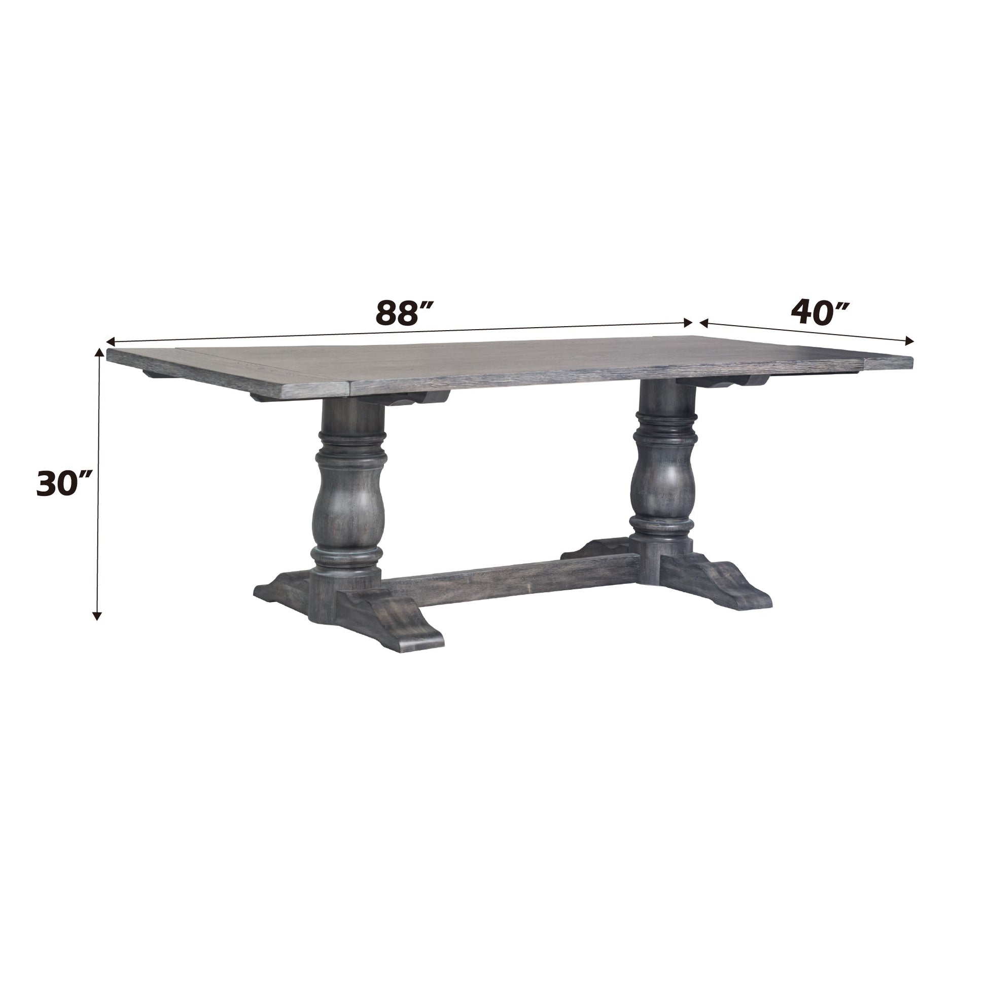 Leventis Weathered Gray Finish 7PCs Dining Room Set - 1st Choice Furniture Direct