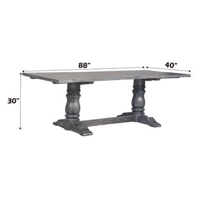 Leventis Weathered Gray Finish Dining Table - 1st Choice Furniture Direct
