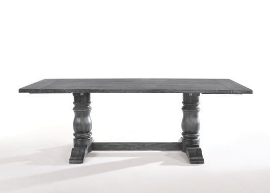 Leventis Weathered Gray Finish Dining Table - 1st Choice Furniture Direct