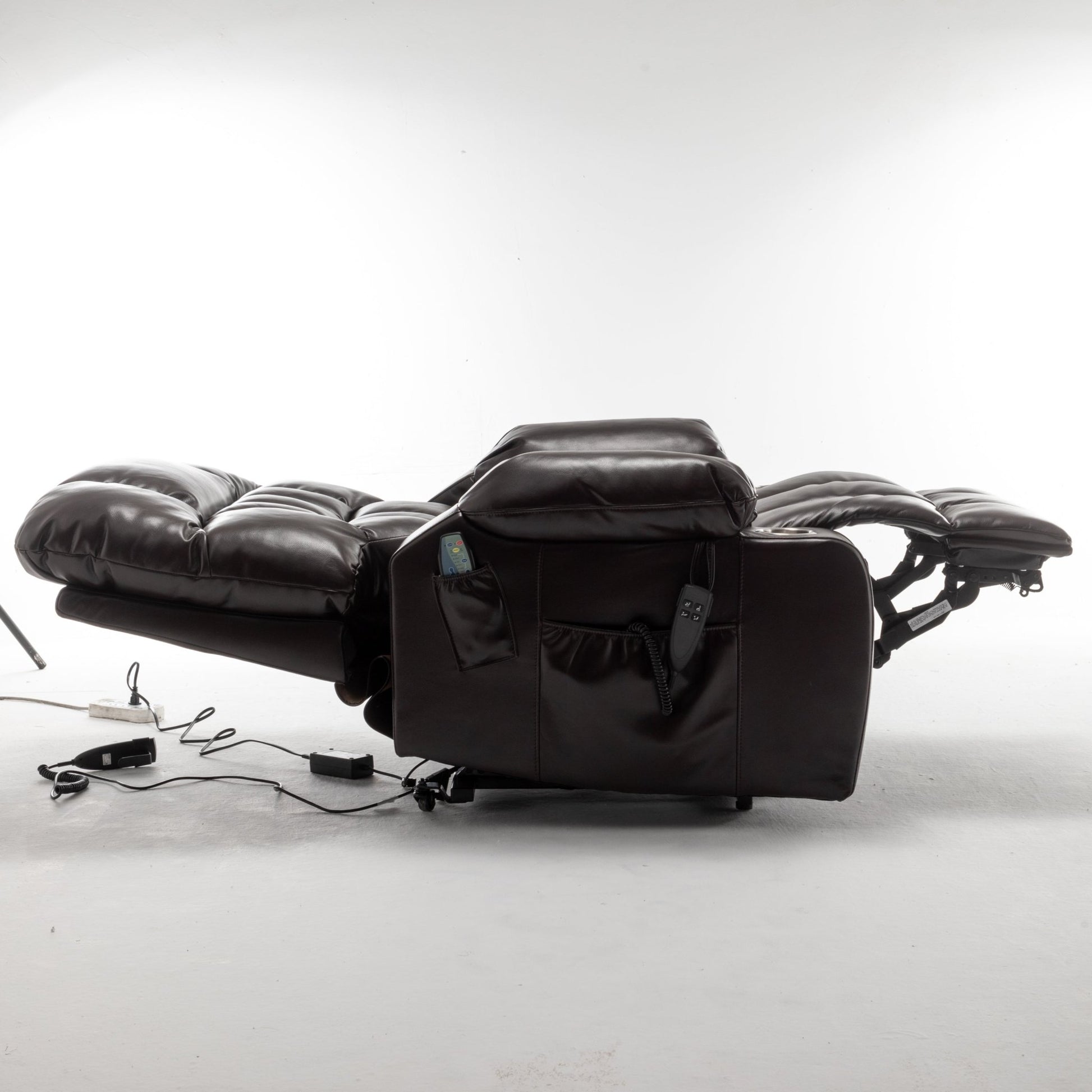 Lift Chair for Big and Tall Person with Inconvenient Legs: High Density Foam Lift Sofa with Heat and Massage, 2 Pockets, 2 Cup Holder, 2 Remote, OKIN Motor - 1st Choice Furniture Direct