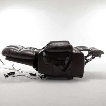 Lift Chair for Big and Tall Person with Inconvenient Legs: High Density Foam Lift Sofa with Heat and Massage, 2 Pockets, 2 Cup Holder, 2 Remote, OKIN Motor - 1st Choice Furniture Direct