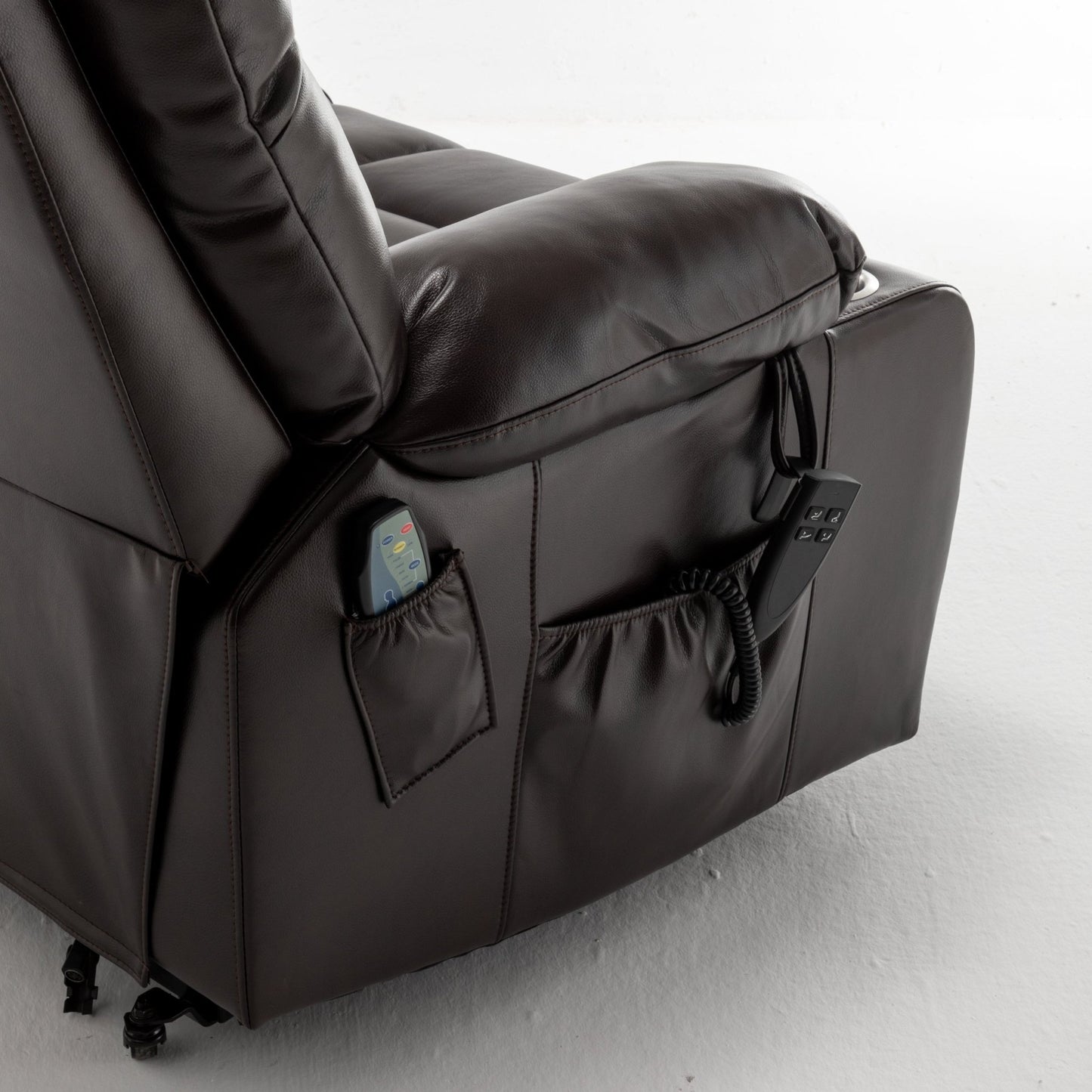 Lift Chair for Big and Tall Person with Inconvenient Legs: High Density Foam Lift Sofa with Heat and Massage, 2 Pockets, 2 Cup Holder, 2 Remote, OKIN Motor - 1st Choice Furniture Direct