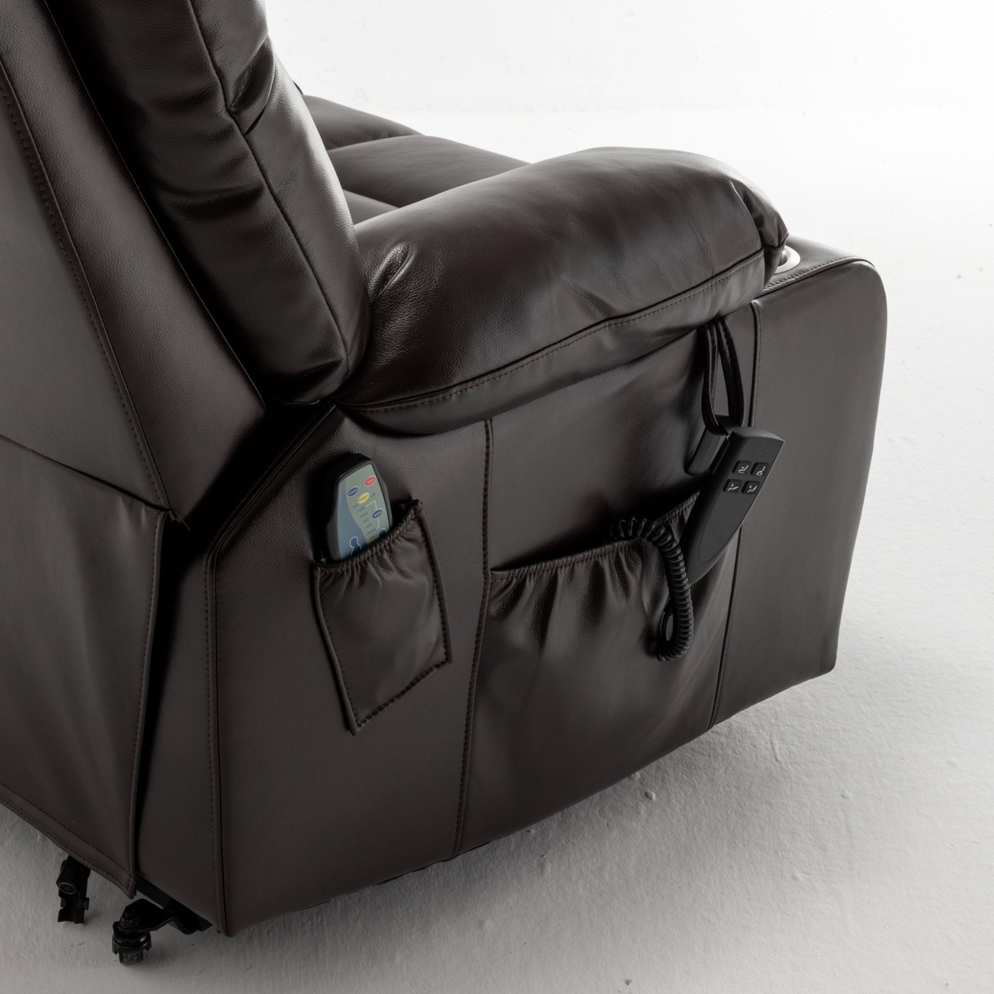 Lift Chair for Big and Tall Person with Inconvenient Legs: High Density Foam Lift Sofa with Heat and Massage, 2 Pockets, 2 Cup Holder, 2 Remote, OKIN Motor - 1st Choice Furniture Direct