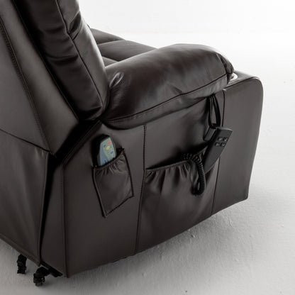 Lift Chair for Big and Tall Person with Inconvenient Legs: High Density Foam Lift Sofa with Heat and Massage, 2 Pockets, 2 Cup Holder, 2 Remote, OKIN Motor - 1st Choice Furniture Direct