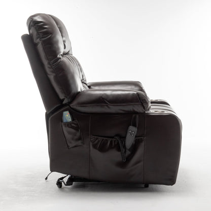 Lift Chair for Big and Tall Person with Inconvenient Legs: High Density Foam Lift Sofa with Heat and Massage, 2 Pockets, 2 Cup Holder, 2 Remote, OKIN Motor - 1st Choice Furniture Direct