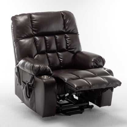 Lift Chair for Big and Tall Person with Inconvenient Legs: High Density Foam Lift Sofa with Heat and Massage, 2 Pockets, 2 Cup Holder, 2 Remote, OKIN Motor - 1st Choice Furniture Direct