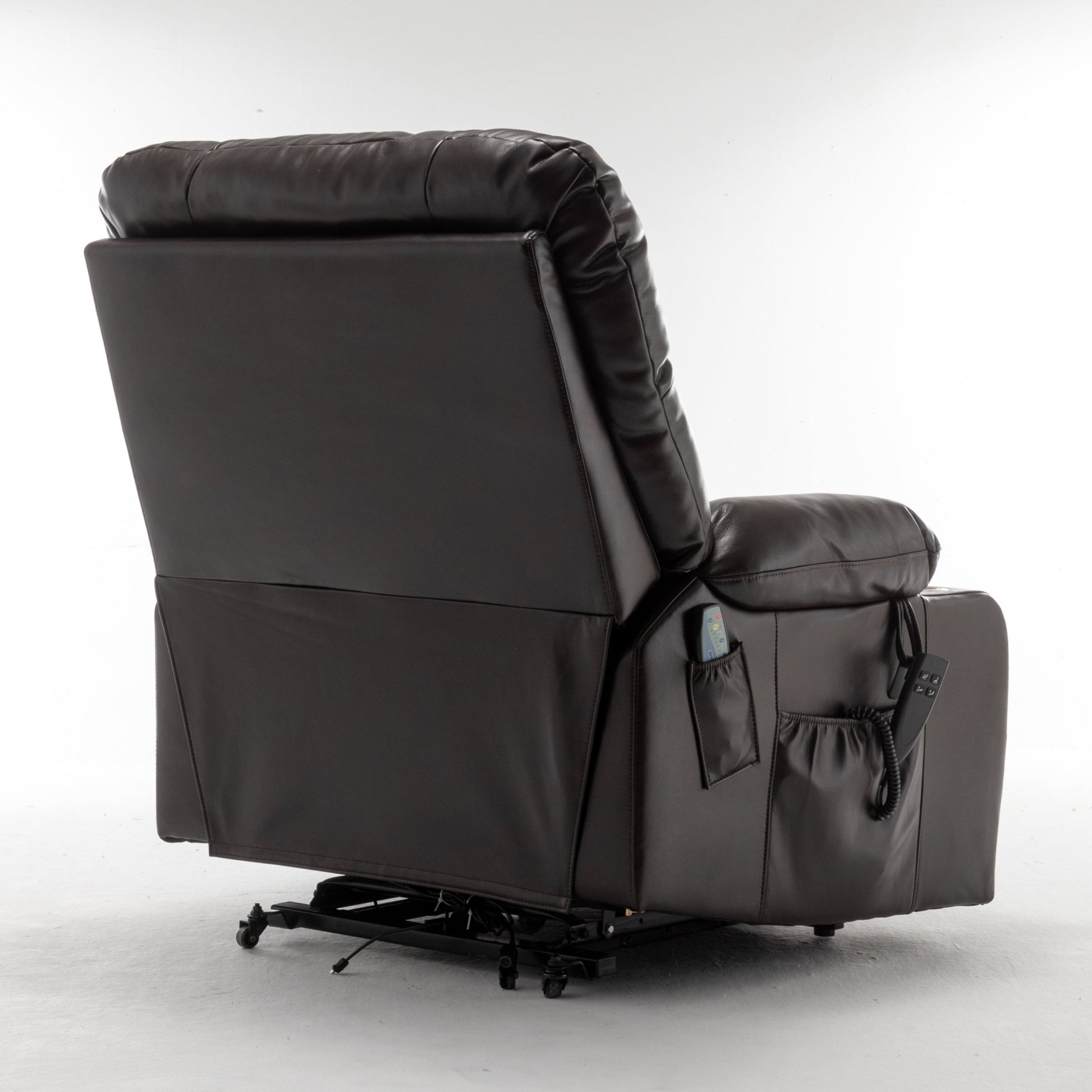 Lift Chair for Big and Tall Person with Inconvenient Legs: High Density Foam Lift Sofa with Heat and Massage, 2 Pockets, 2 Cup Holder, 2 Remote, OKIN Motor - 1st Choice Furniture Direct