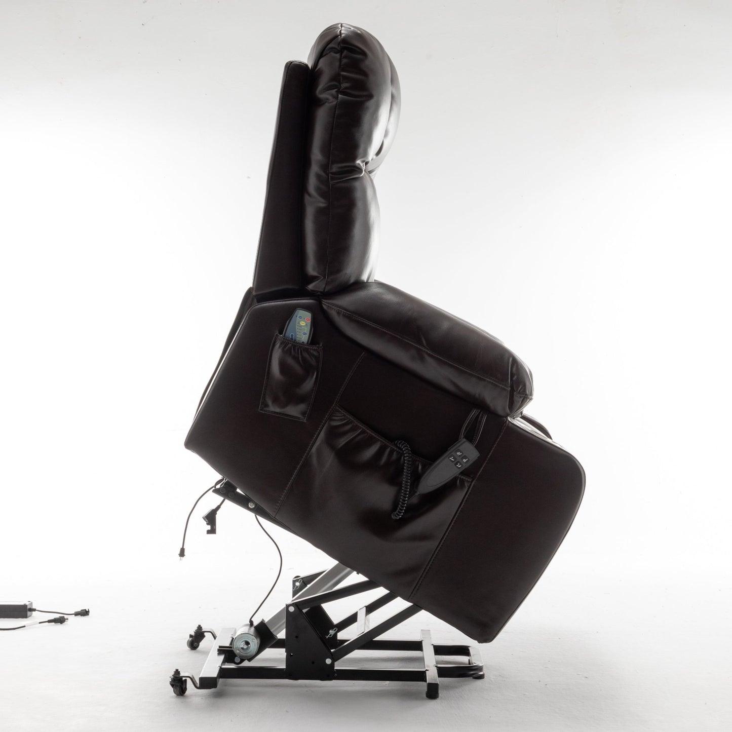 Lift Chair for Big and Tall Person with Inconvenient Legs: High Density Foam Lift Sofa with Heat and Massage, 2 Pockets, 2 Cup Holder, 2 Remote, OKIN Motor - 1st Choice Furniture Direct