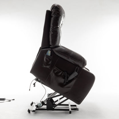Lift Chair for Big and Tall Person with Inconvenient Legs: High Density Foam Lift Sofa with Heat and Massage, 2 Pockets, 2 Cup Holder, 2 Remote, OKIN Motor - 1st Choice Furniture Direct