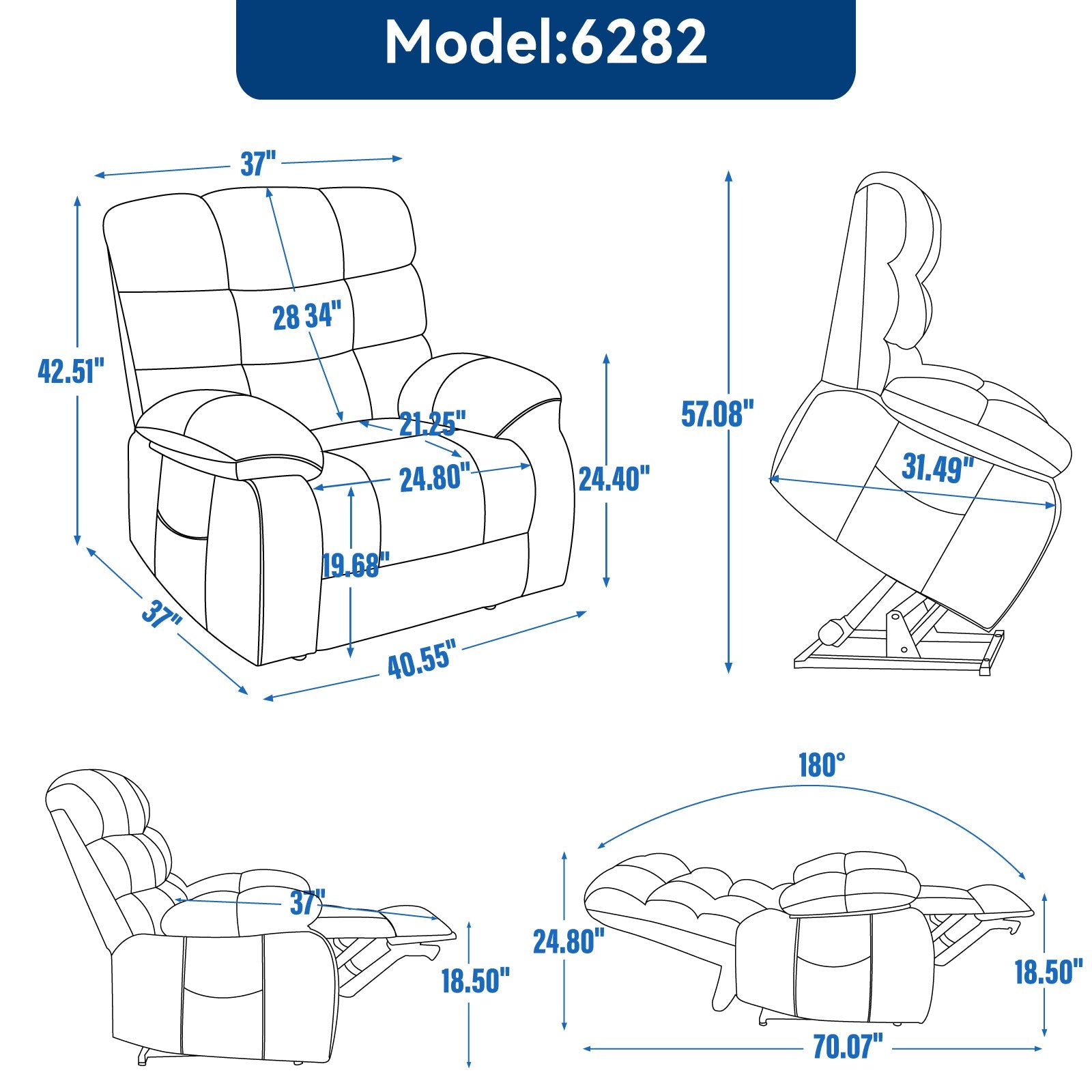 Lift Recliner Chair Heat Massage Dual Motor Infinite Position Up to 350 LBS Large Electric Power Lift Recliners with Power - Remote, Medium - firm and Heavy duty, Beige - 1st Choice Furniture Direct