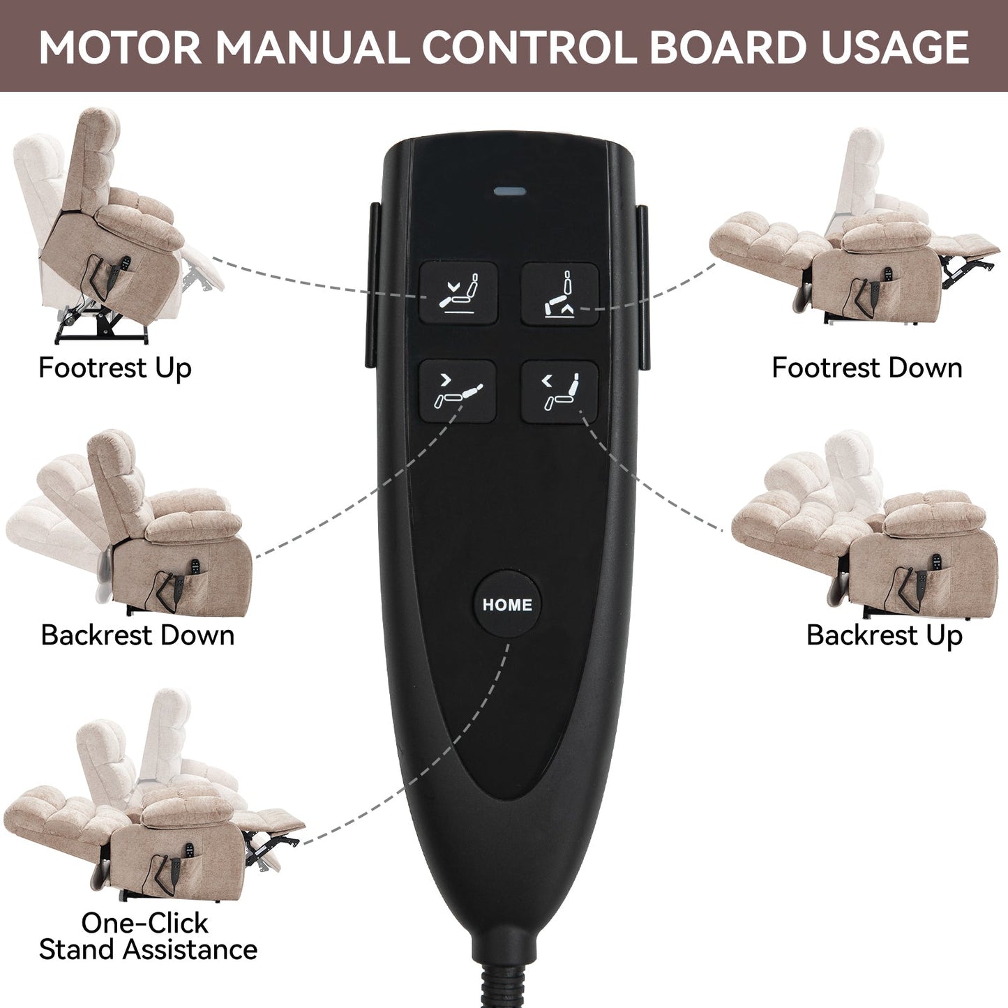 Lift Recliner Chair Heat Massage Dual Motor Infinite Position Up to 350 LBS Large Electric Power Lift Recliners with Power - Remote, Medium - firm and Heavy duty, Beige - 1st Choice Furniture Direct