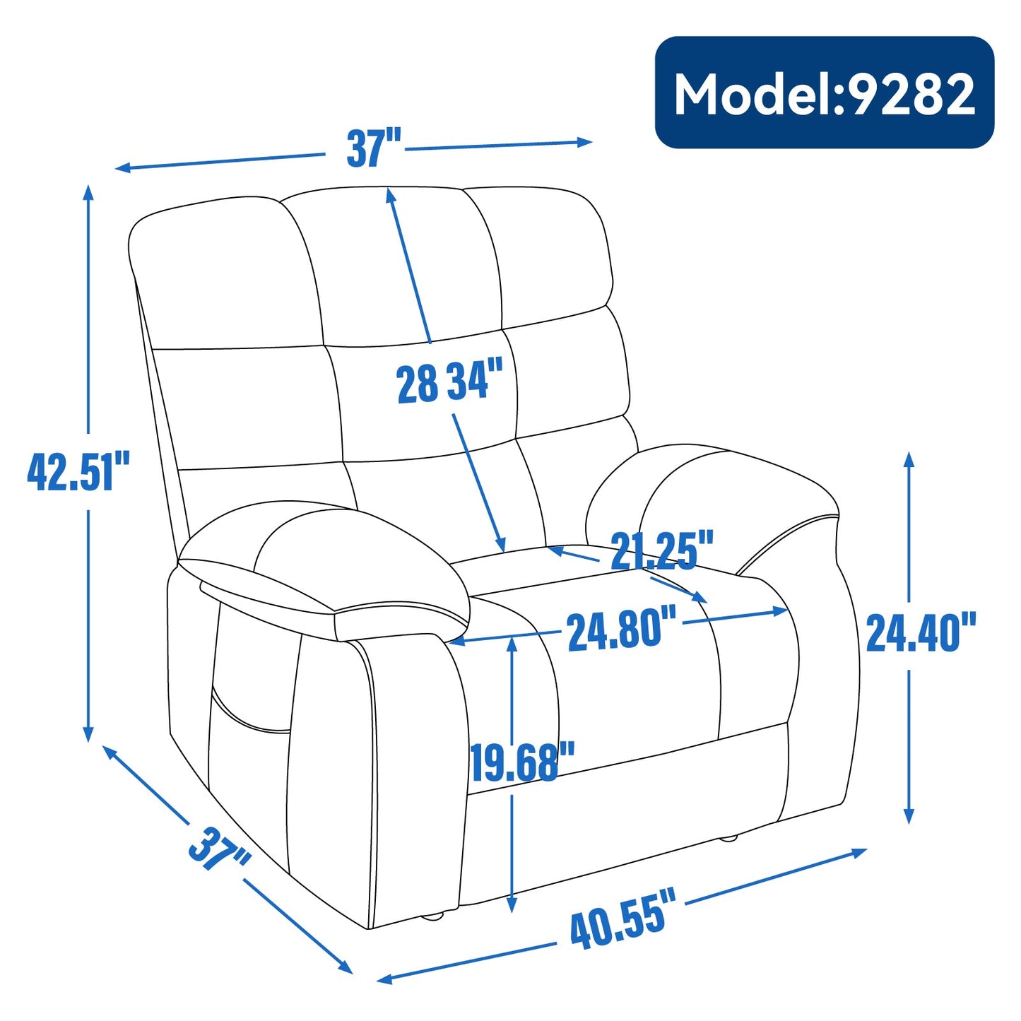 Lift Recliner Chair Heat Massage Dual Motor Infinite Position Up to 350 LBS Large Electric Power Lift Recliners with Power - Remote, Medium - firm and Heavy duty, Grey - 1st Choice Furniture Direct