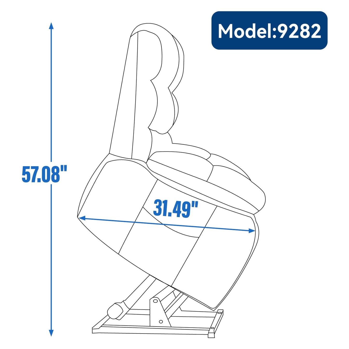 Lift Recliner Chair Heat Massage Dual Motor Infinite Position Up to 350 LBS Large Electric Power Lift Recliners with Power - Remote, Medium - firm and Heavy duty, Grey - 1st Choice Furniture Direct