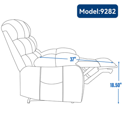 Lift Recliner Chair Heat Massage Dual Motor Infinite Position Up to 350 LBS Large Electric Power Lift Recliners with Power - Remote, Medium - firm and Heavy duty, Grey - 1st Choice Furniture Direct