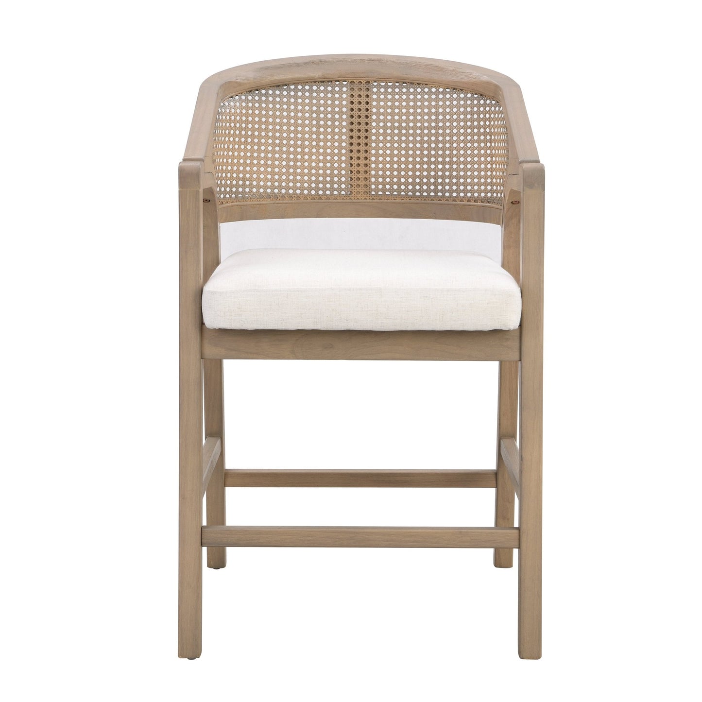 Light Ash Rattan Counter Stools Set of 2 – Mid Century Wood Kitchen Bar Chairs - 1st Choice Furniture Direct