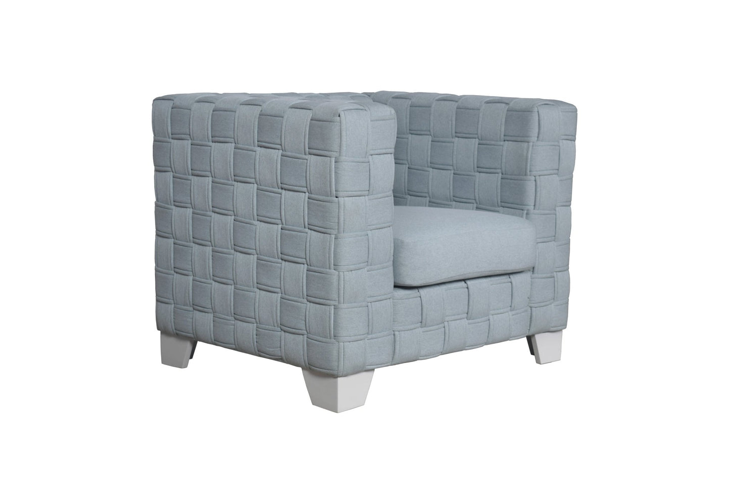 Light Blue Chenille Accent Chair with Pocket Coil Seating - 1st Choice Furniture Direct