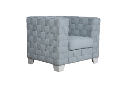 Light Blue Chenille Accent Chair with Pocket Coil Seating - 1st Choice Furniture Direct