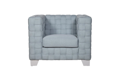 Light Blue Chenille Accent Chair with Pocket Coil Seating - 1st Choice Furniture Direct