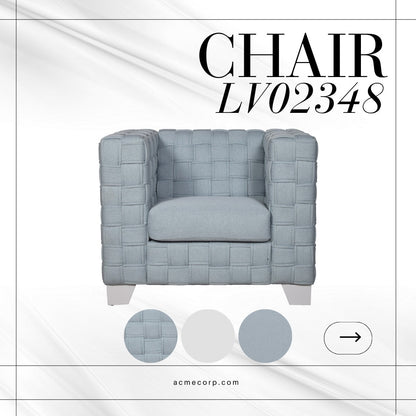 Light Blue Chenille Accent Chair with Pocket Coil Seating - 1st Choice Furniture Direct