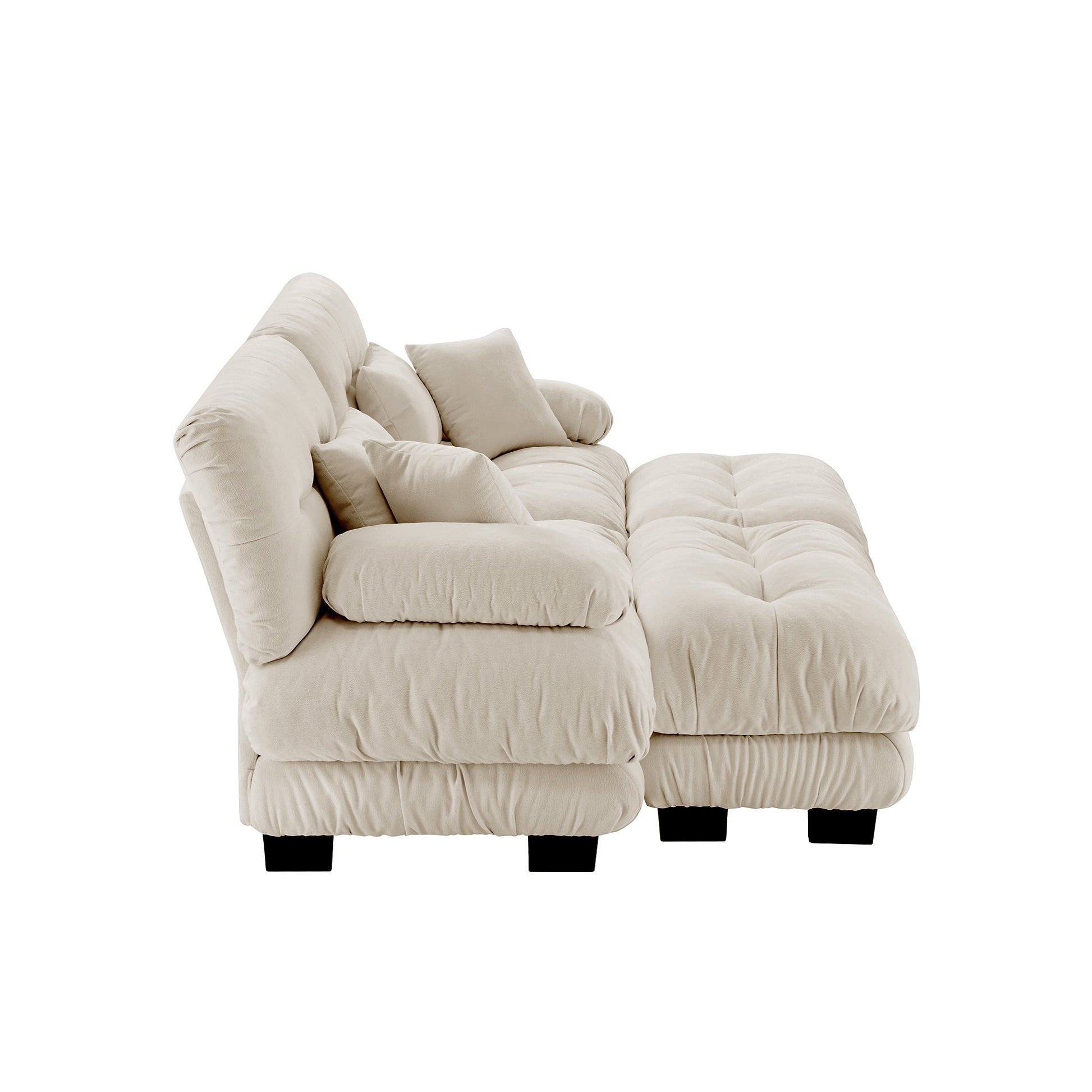 Light Coffee Chenille Sofa – 2 Seater Cloud Comfort Couch - 1st Choice Furniture Direct