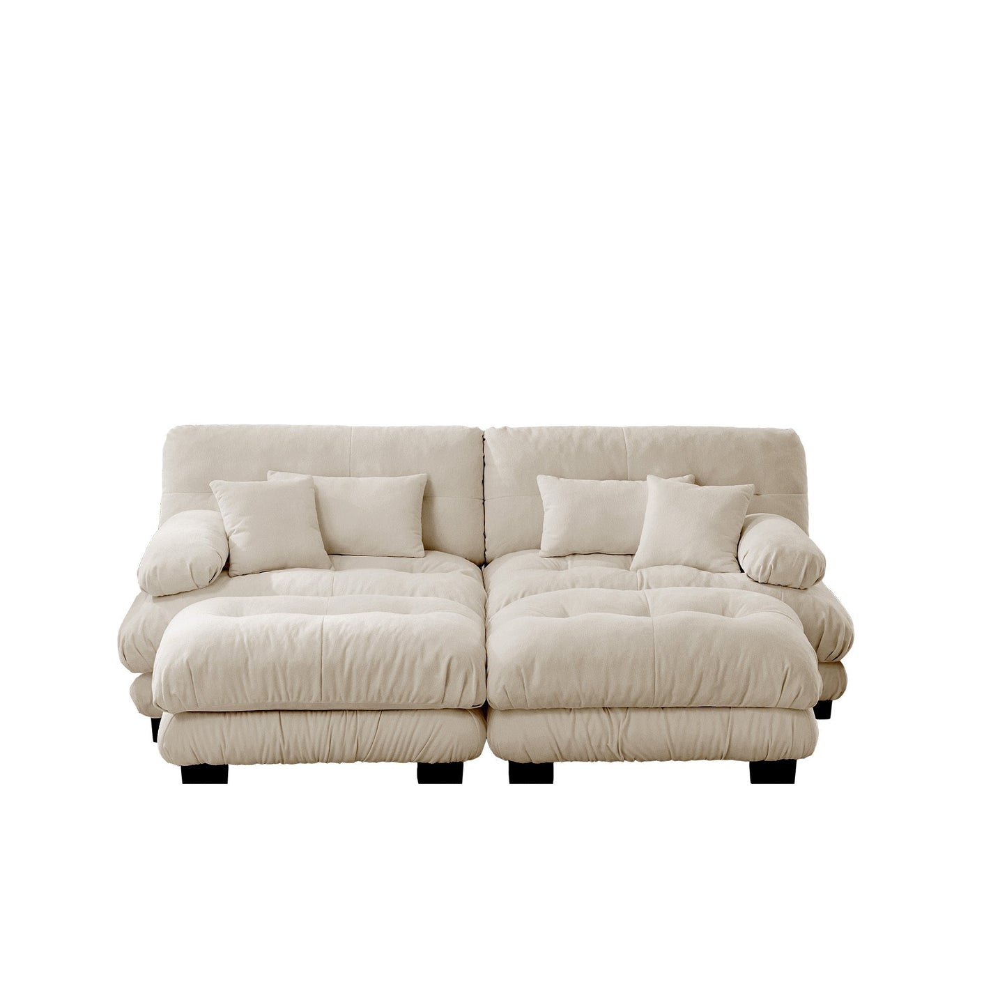 Light Coffee Chenille Sofa – 2 Seater Cloud Comfort Couch - 1st Choice Furniture Direct