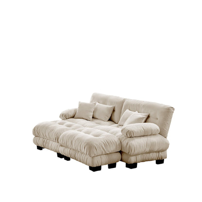 Light Coffee Chenille Sofa – 2 Seater Cloud Comfort Couch - 1st Choice Furniture Direct