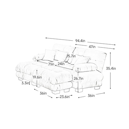 Light Coffee Chenille Sofa – 2 Seater Cloud Comfort Couch - 1st Choice Furniture Direct