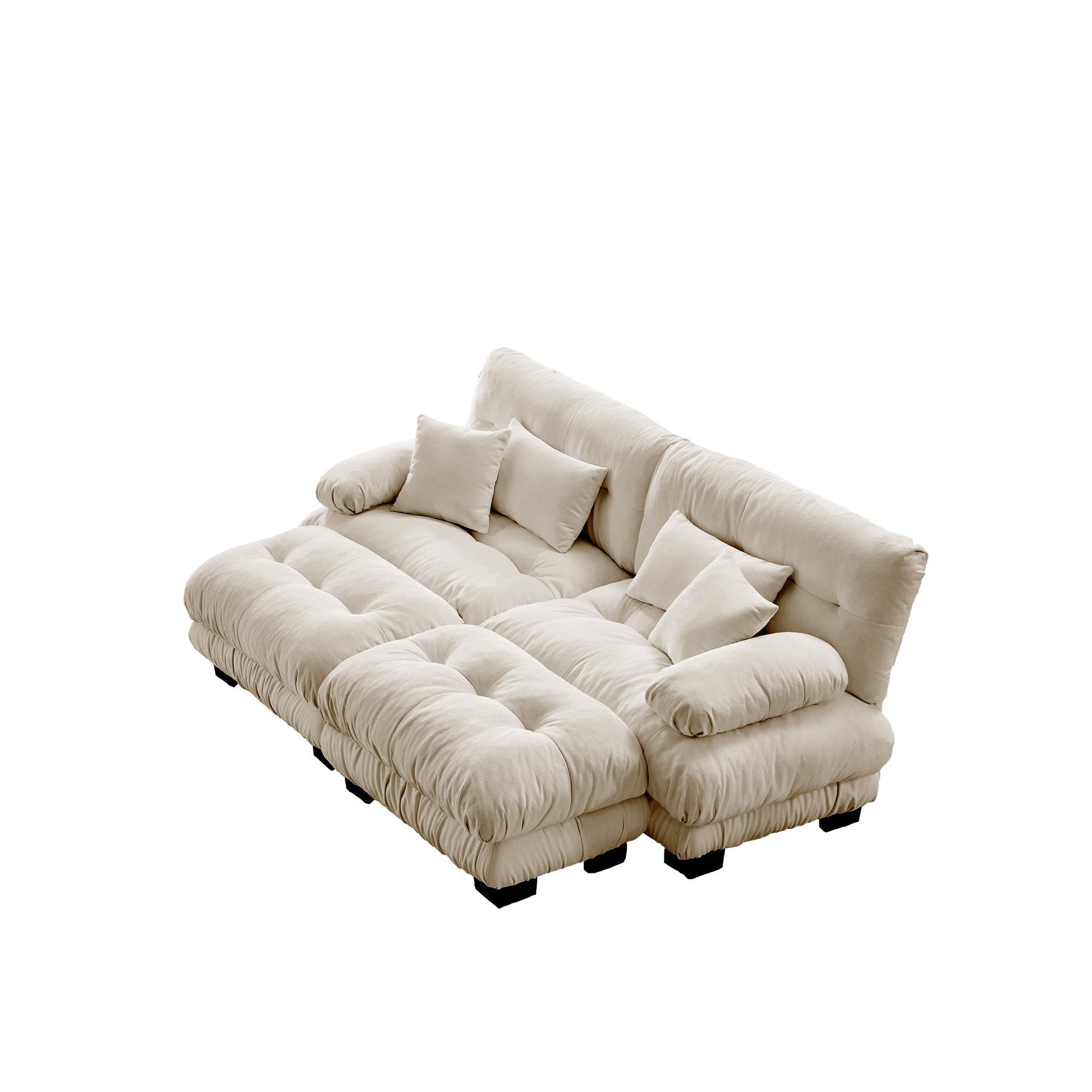 Light Coffee Chenille Sofa – 2 Seater Cloud Comfort Couch - 1st Choice Furniture Direct