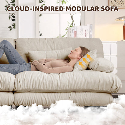 Light Coffee Chenille Sofa – 2 Seater Cloud Comfort Couch - 1st Choice Furniture Direct