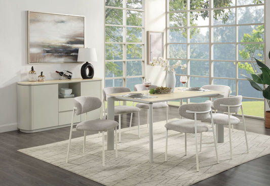 Light Gray Ceramic Top Dining Table - 1st Choice Furniture Direct
