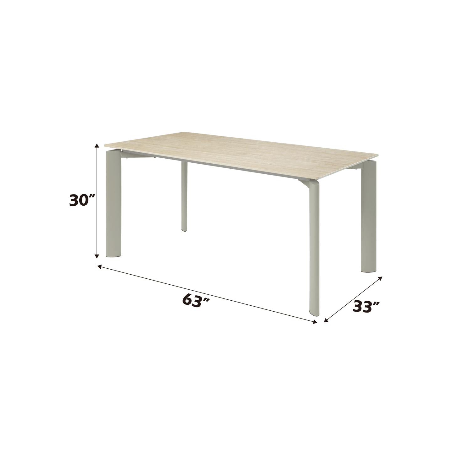Light Gray Ceramic Top Dining Table - 1st Choice Furniture Direct