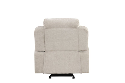Light Gray Chenille Recliner Chair | Manual Reclining Chair with Storage Arms - 1st Choice Furniture Direct