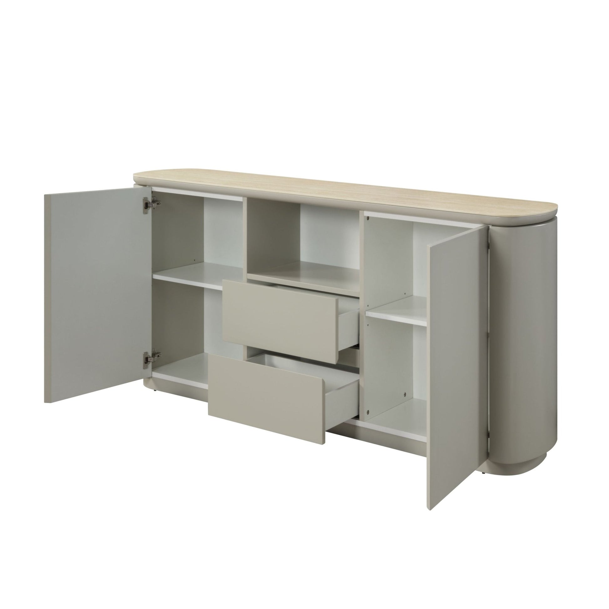 Light Gray Dining Server with Ceramic Top - 1st Choice Furniture Direct