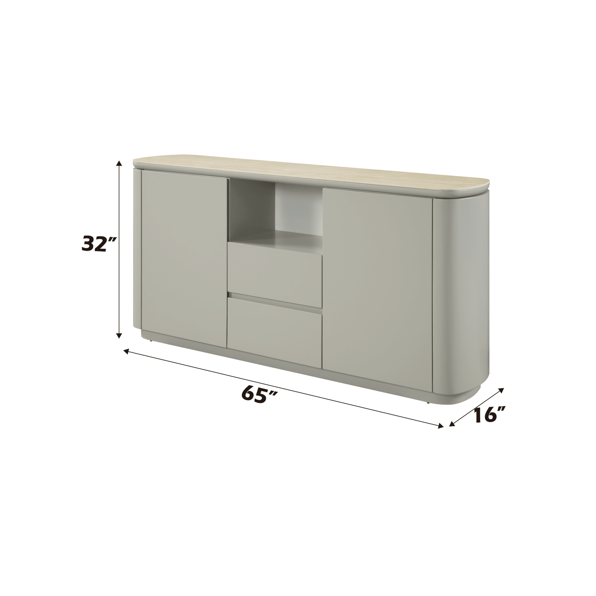 Light Gray Dining Server with Ceramic Top - 1st Choice Furniture Direct