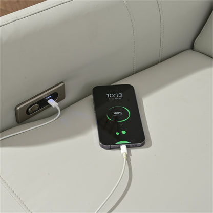 Light Gray Power Wall Hugger Recliner with USB Charging - 1st Choice Furniture Direct