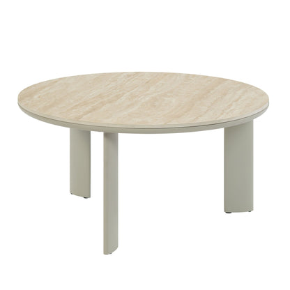 Light Gray Round Ceramic Coffee Table - 1st Choice Furniture Direct
