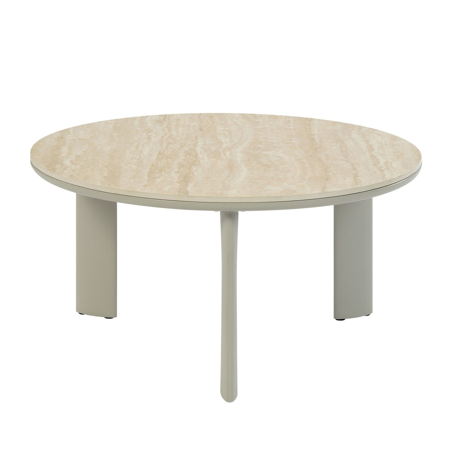 Light Gray Round Ceramic Coffee Table - 1st Choice Furniture Direct
