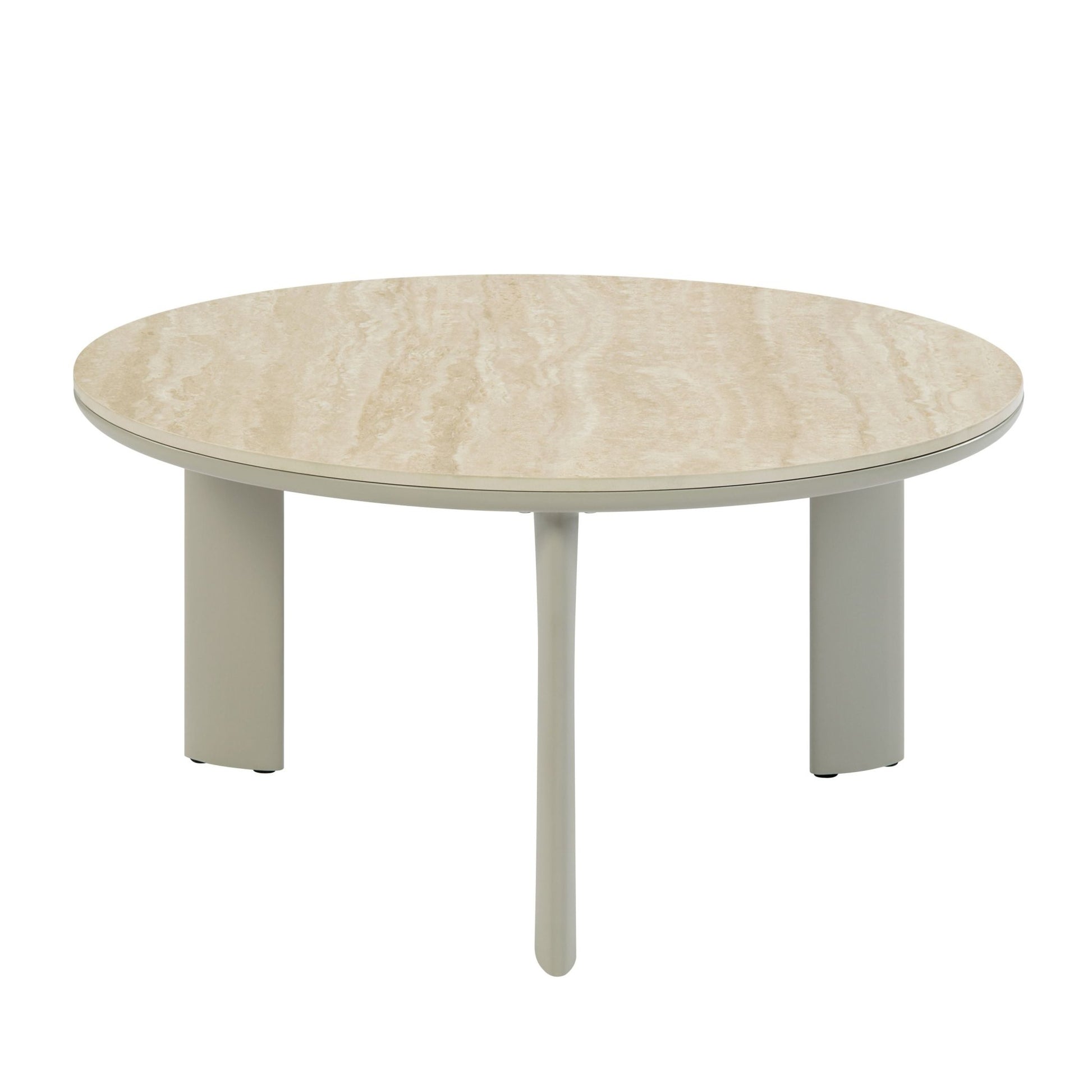 Light Gray Round Ceramic Coffee Table - 1st Choice Furniture Direct