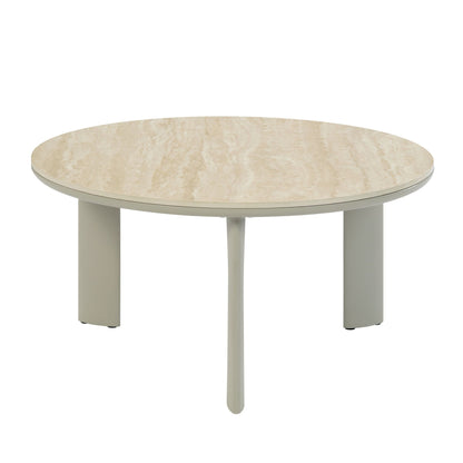 Light Gray Round Ceramic Coffee Table - 1st Choice Furniture Direct