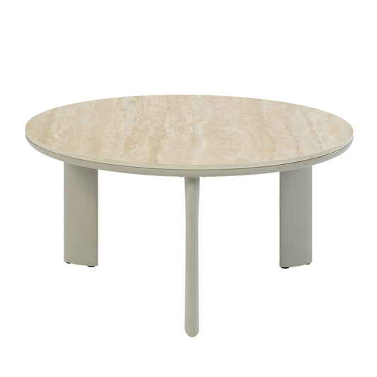Light Gray Round Ceramic Coffee Table - 1st Choice Furniture Direct