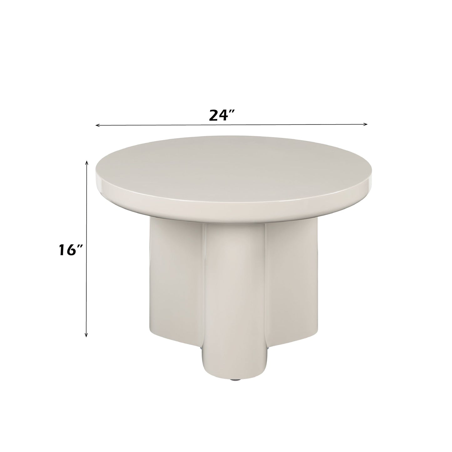 Light Gray Round Coffee Table with Thick MDF Top - 1st Choice Furniture Direct