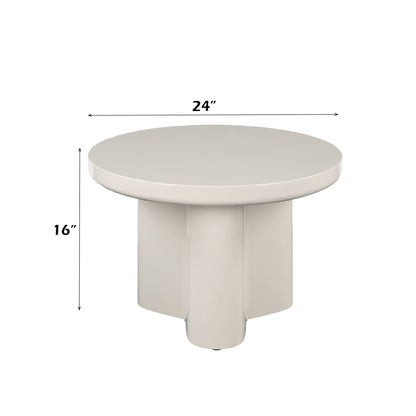 Light Gray Round Coffee Table with Thick MDF Top - 1st Choice Furniture Direct