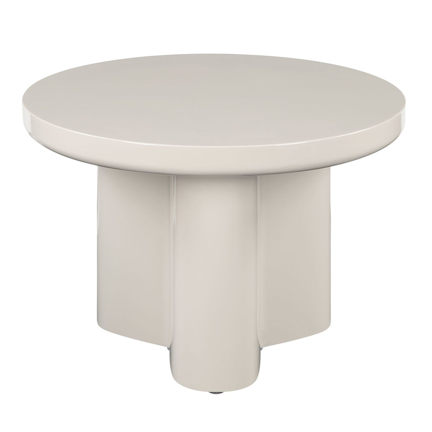 Light Gray Round Coffee Table with Thick MDF Top - 1st Choice Furniture Direct