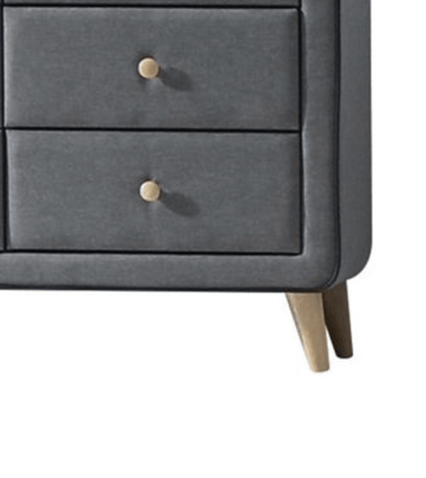 Light Gray Upholstered Dresser | 6 Drawer Bedroom Storage Chest - 1st Choice Furniture Direct
