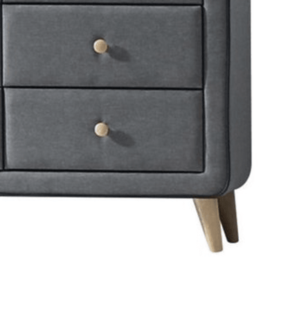 Light Gray Upholstered Dresser | 6 Drawer Bedroom Storage Chest - 1st Choice Furniture Direct
